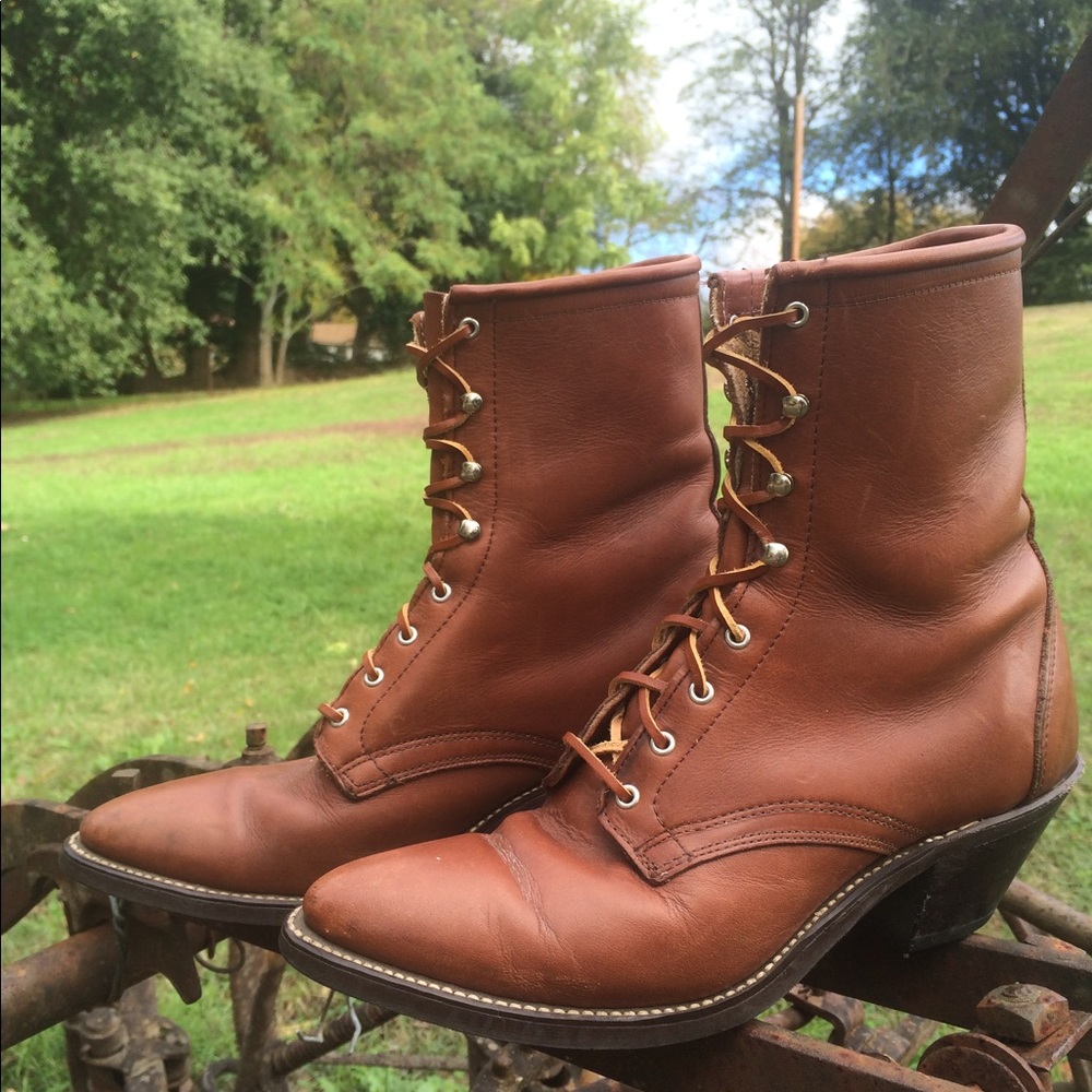Vintage Laredo Leather Roper Boots -Size 8